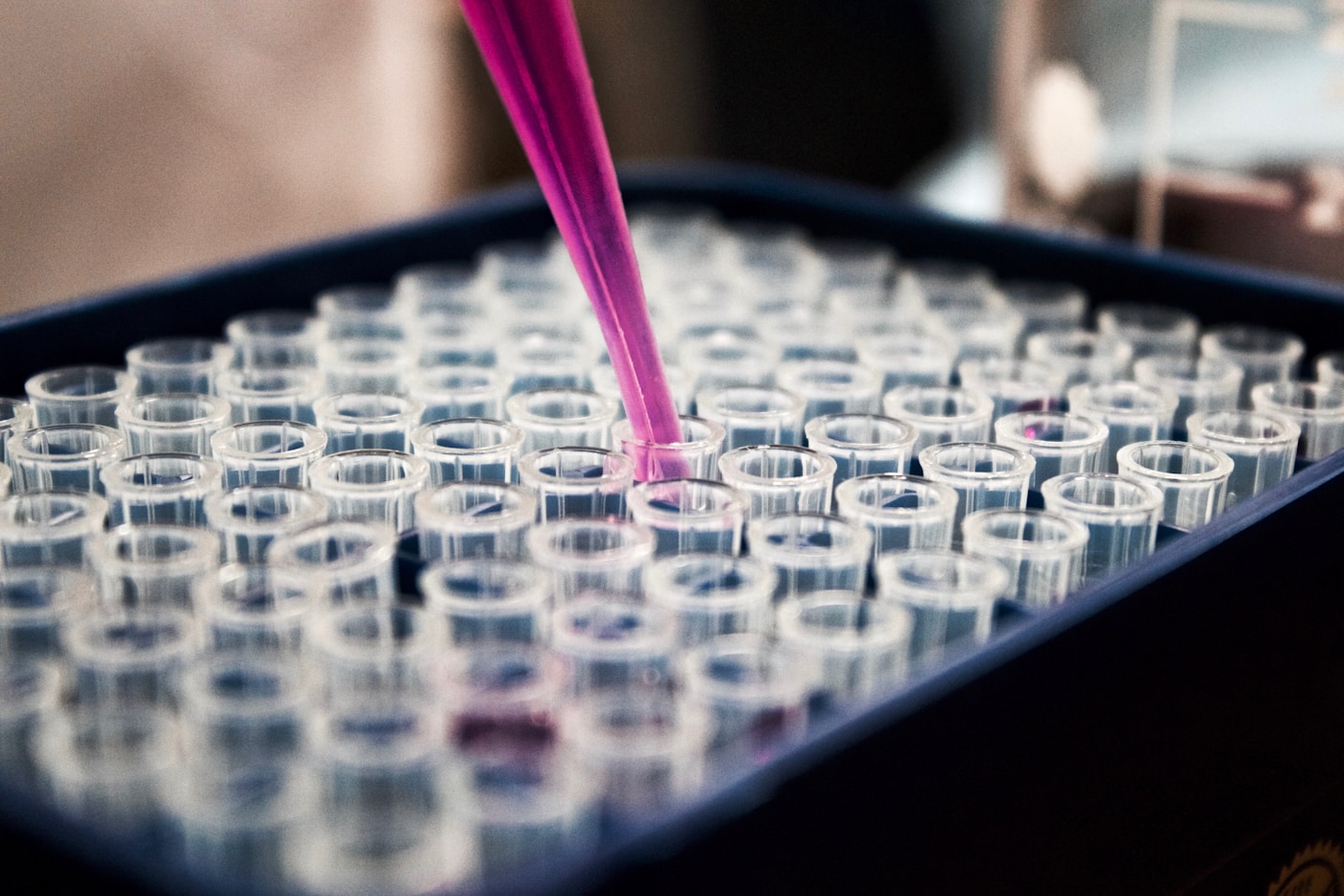 Emerging biotech — pipette work at a research bench